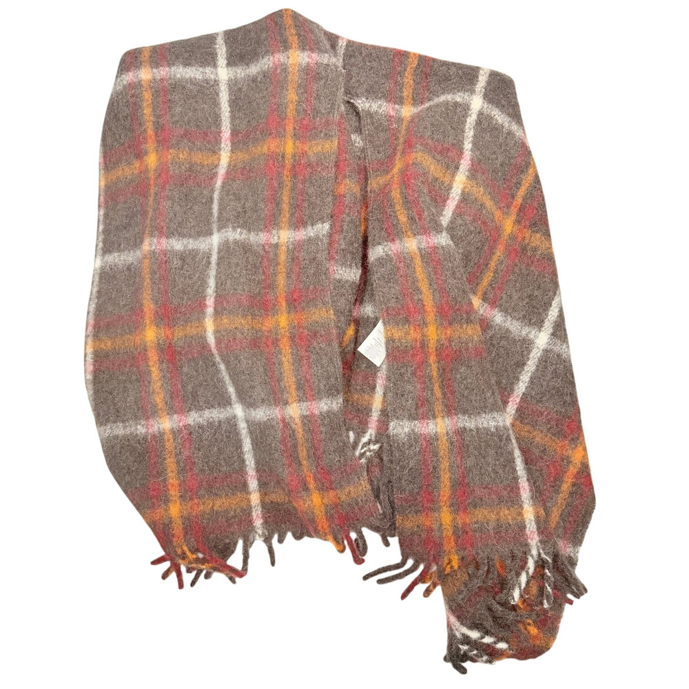 Golden Goose Alpaca Mohair Plaid Wrap Shawl Cape One Size Quiet Luxury Italy - Picture 6 of 12